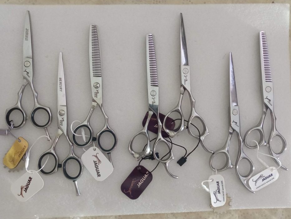 Парикмахерские ножницы новые филировочные и прямые для стрижки jaguar