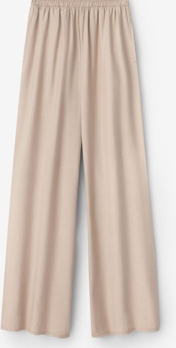 Beżowe letnie spodnie z szerokimi nogawkami 40/42 L/XL