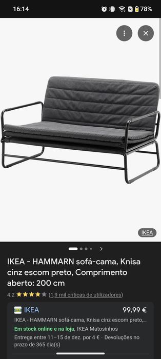 Sofá cama 2 Lugares como Novo!