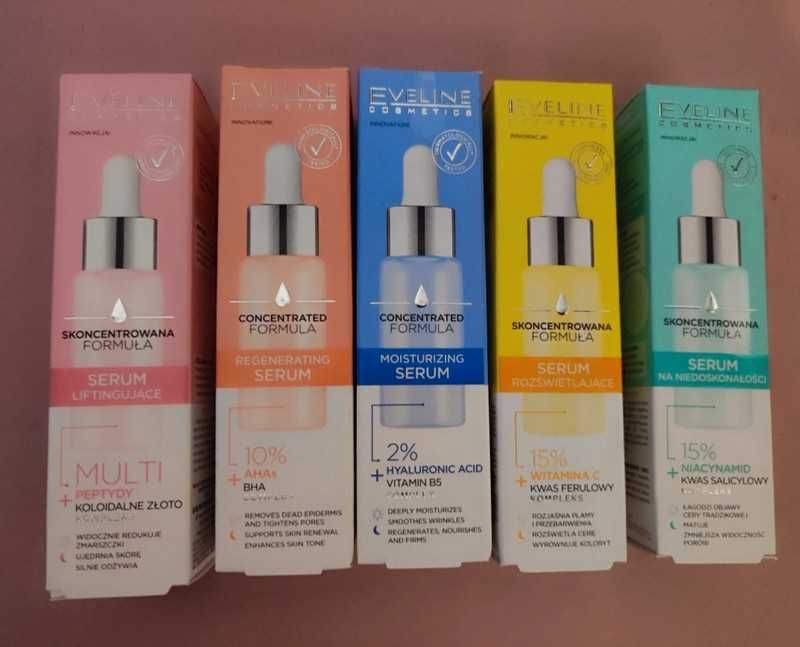 Komplet nowych kosmetyków serum Eveline Cosmetics
