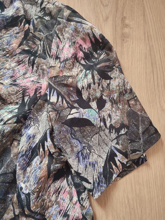 Elegancka koszula we wzory z krótkim rękawem retro