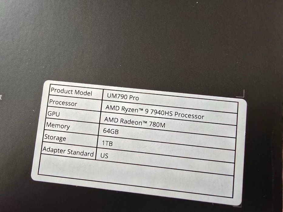 MinisForum UM790 Pro (R9-7940HS/ 64 DDR5/ 1Tb SSD/ Wi-Fi 6E)