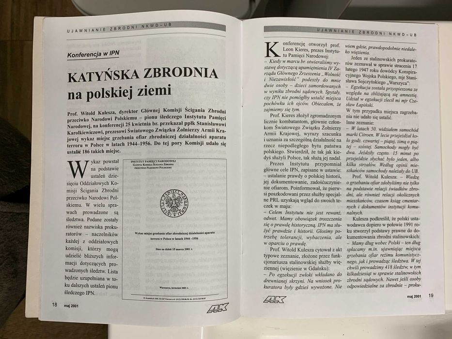 Biuletyn informacyjny Światowego Związku Żołnierzy Armii Krajowej 2001