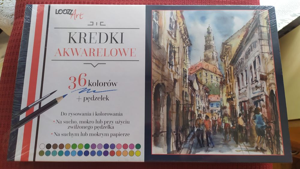 Kredki Akwarelowe zestaw 36 kolorów + pędzelek