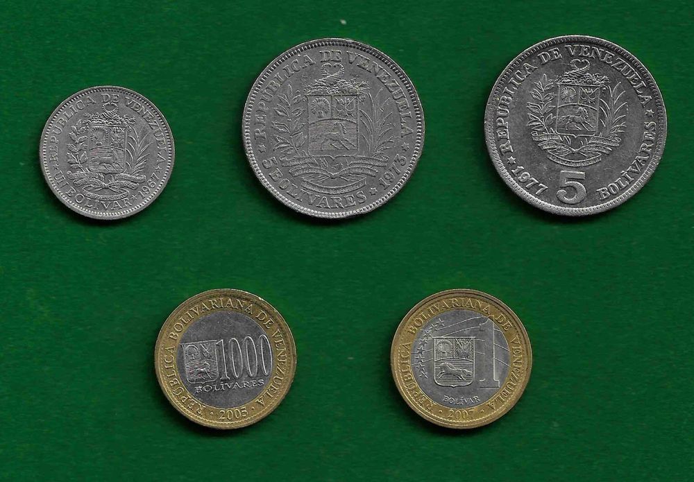 Coleção de (21) moedas - BRASIL e VENEZUELA