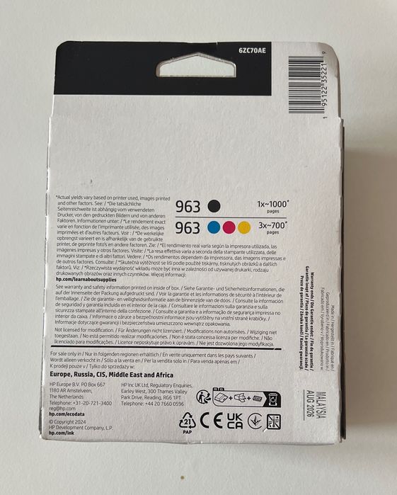 Multipack de cartuchos de jato de tinta HP 963