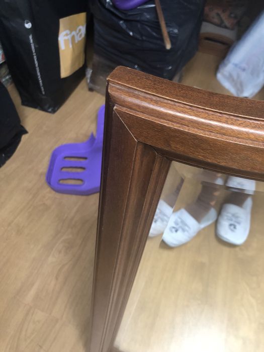 Espelho antigo em madeira maciça