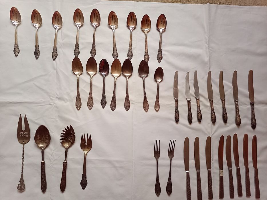 Мельхиор столовые приборы ложки вилки ножи