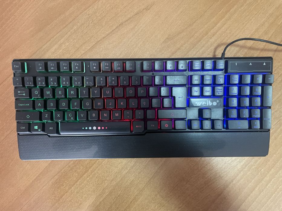 Teclado Gaming / Escritório Weibo-100 com LED e Fio