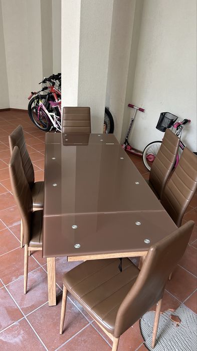 Mesa Extensível de vidro temperado
