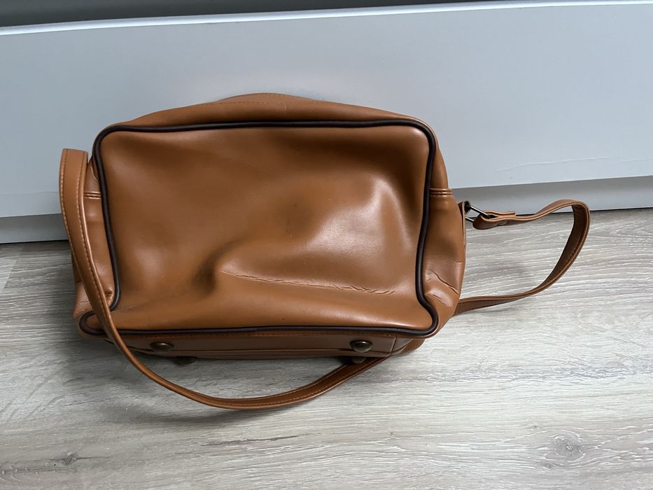 brązowa torebka na ramię, vintage, prl