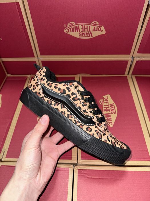 Кеди Vans Knu Skool Leopard Black Леопард