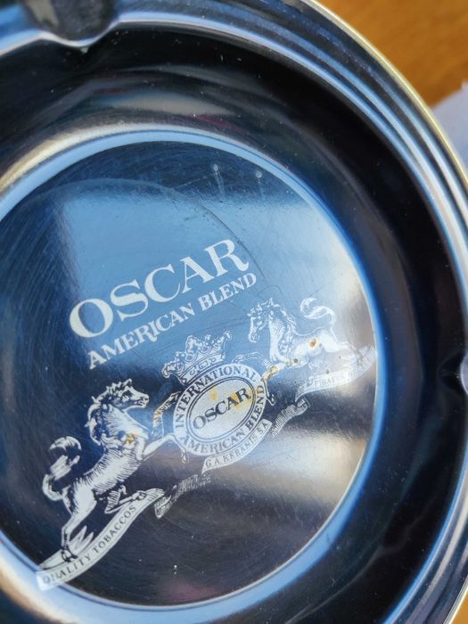 Popielniczka Reklama Oscar American Blend Metal Litografia Czarna