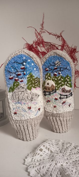 Варежки рукавички з вишивкою