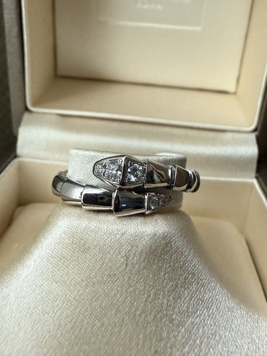 Кольцо bvlgari булгари белое золото 750 бриллианты