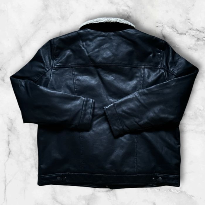 XXL 52 54 Levis куртка кожанка черная ветровка бомбер шерпа демисезон