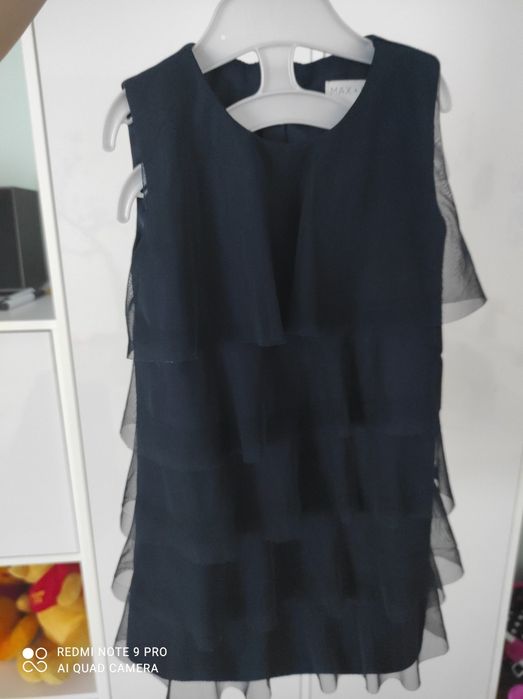 Elegancka sukienka z falbankami+sweterek