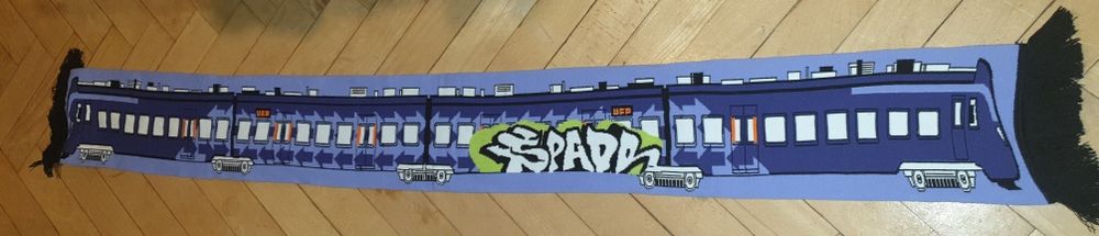 Szalik kolekcjonerski unikatowy  graffiti pociąg