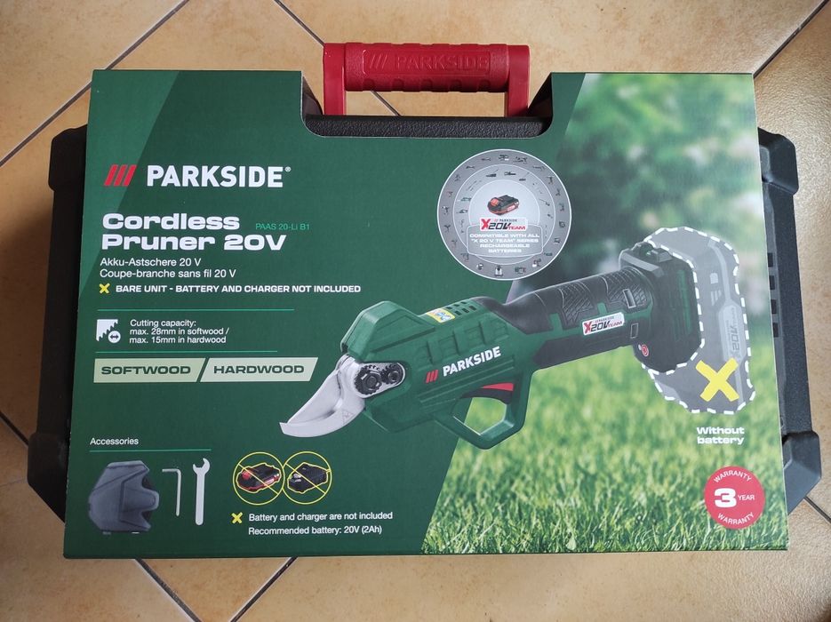 Акумуляторний секатор PARKSIDE PAAS 20-li B1 гілкоріз сікатор сучкорез