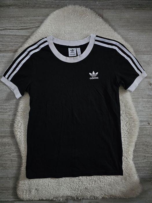 Koszulka Adidas 3 stripes Czarna Rozmiar S