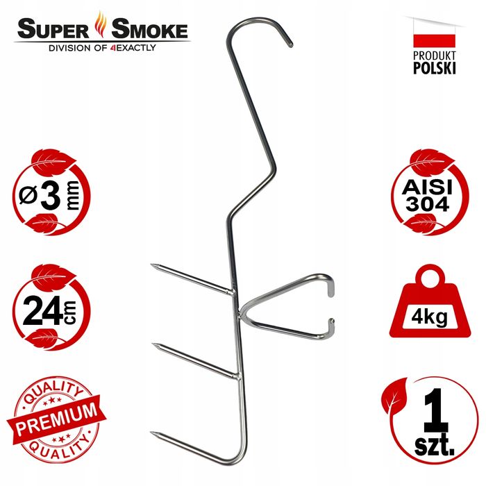 Hak Wędzarniczy Super Smoke do ryb 3mm Premium 24cm