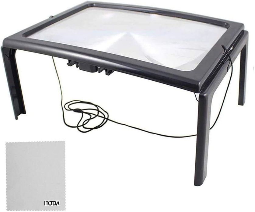 Stojąca składana lupa z diodą LED, 3X A4 pomoc w czytaniu dla seniorów