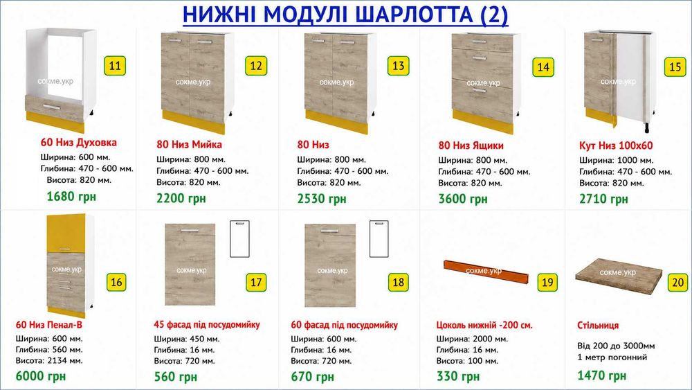 Кухня під ваш розмір. Оберіть комплектацію самі. Швидка доставка!