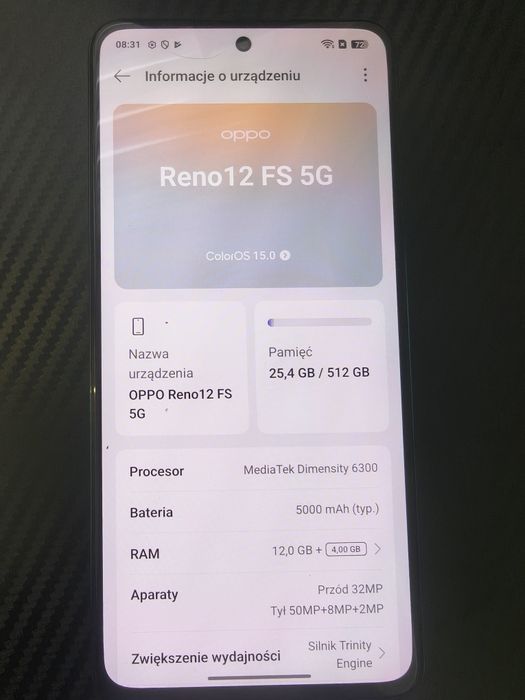OPPO Reno 12 FS 5g– stan dobry, komplet