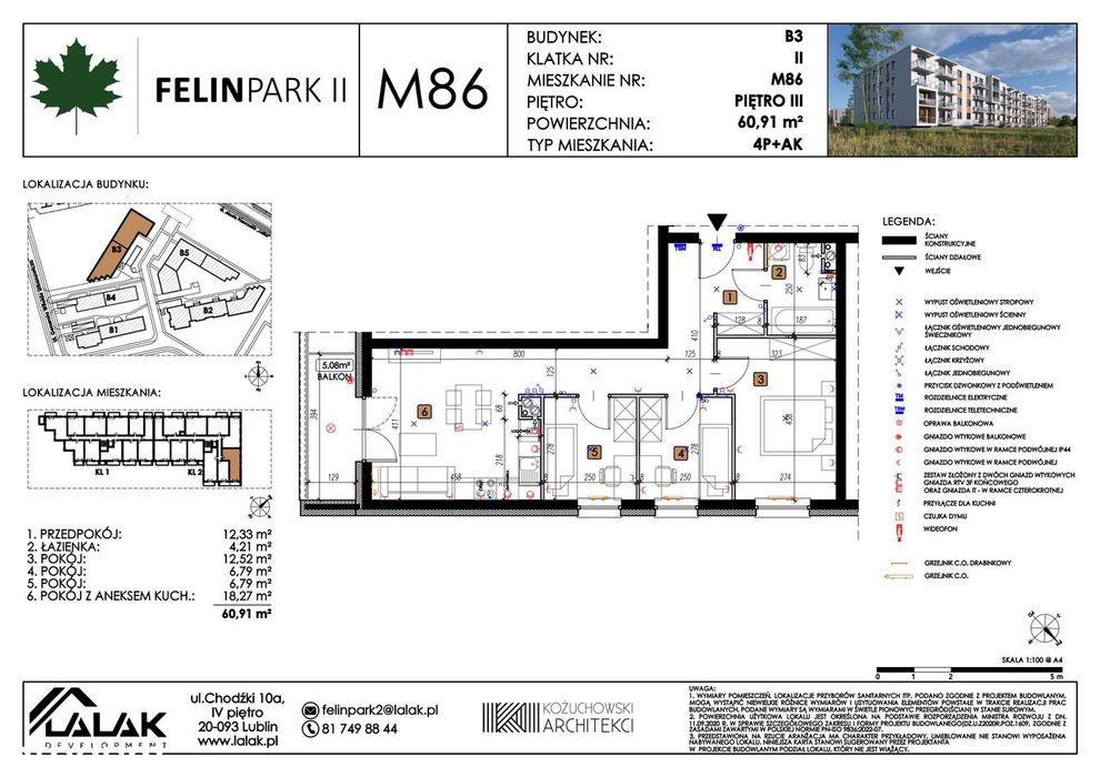 4-pokojowe mieszkanie 60 m² + balkon - Widok 2