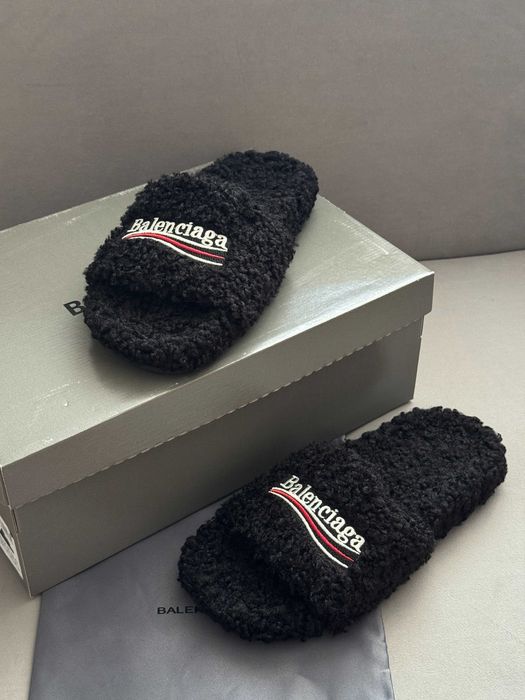 !PREMIUM! Сланці BALENCIAGA FURRY Slide Black | 41 42 43 44 45