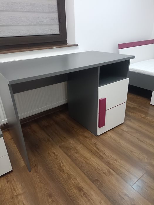 Zestaw mebli forte libelle do pokoju dziewczęcego młodzieżowe szaro-fi