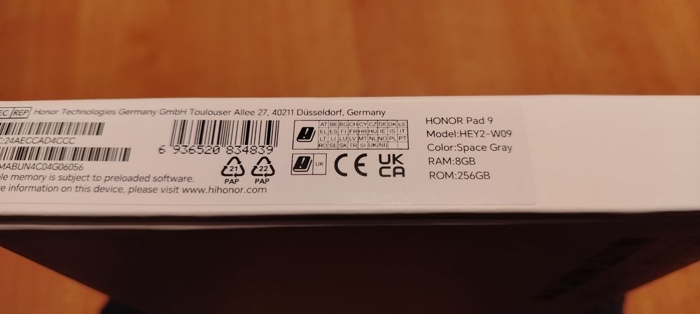 Tablet 12.1 cala Honor Pad 9 RAM 8GB ROM 256GB