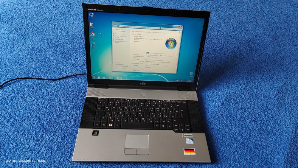 Ноутбук Fujitsu Esprimo Mobile V6555, 15" 1280x800/Core 2 Duo T4400/2.2 Ггц (2 Ядра/2 Потока)/4 Гб/NVIDIA GeForce 8200M/HDD 500 Гб [ОБСЛУЖЕН, ТОРГ]