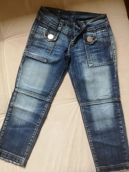 Spodenki za kolano /rybaczki jeans S /36/biodrówki