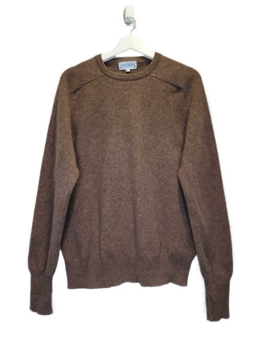 Sweter James Meade Wełniany Wełna Brązowy Vintage