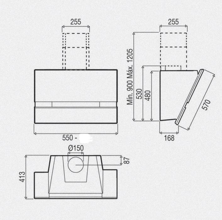 Nowoczesny szklany okap designerski Modernistyczny