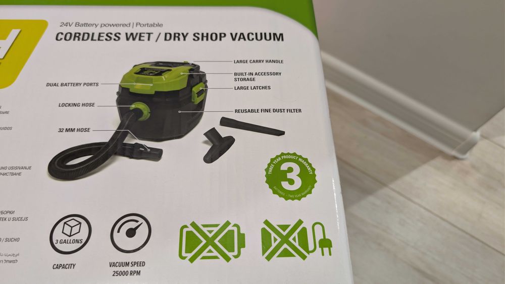 Greenworks przenośny odkurzacz akumulatorowy