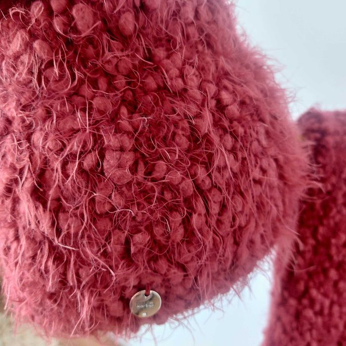 Czapka i szalik Liu-Jo, bordo, boucle, wełna.