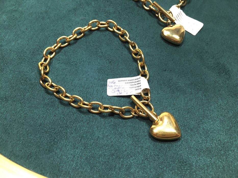 Złoty damski łańcuszek i bransoleta pr585•pozłacany 14K