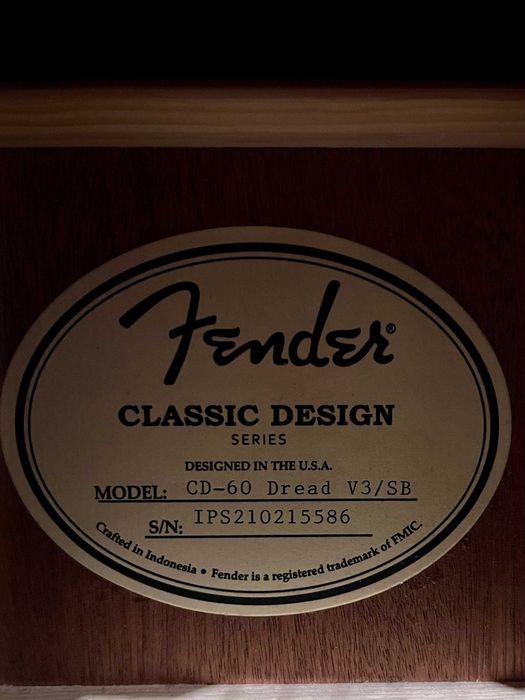 FENDER CD-60 DREAD V3 Sunburst