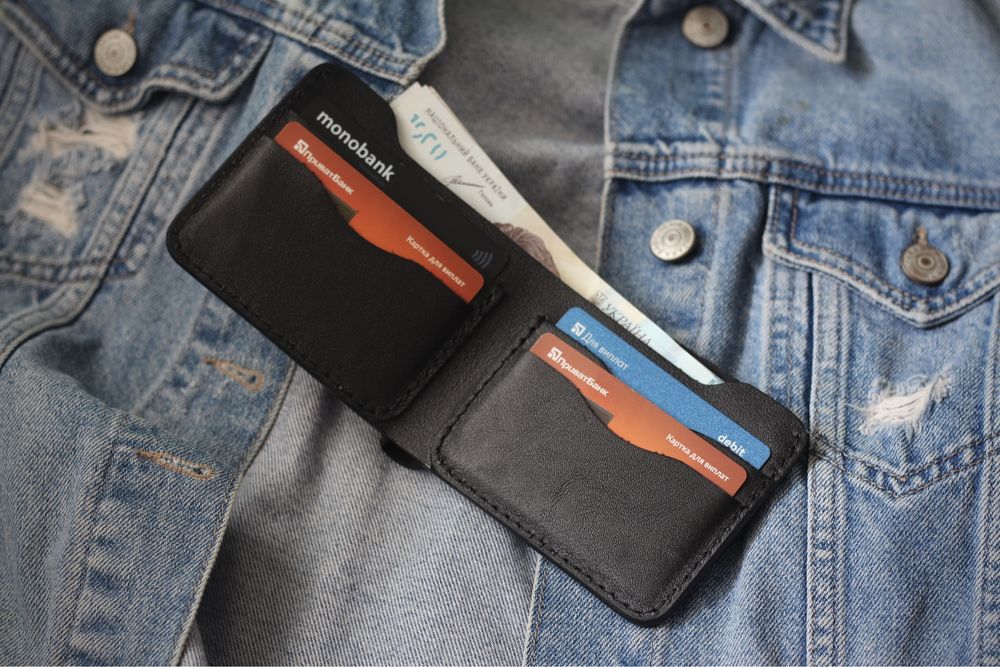 Гаманець шкіряний ручної роботи. Портмоне. Кошелек мужской.