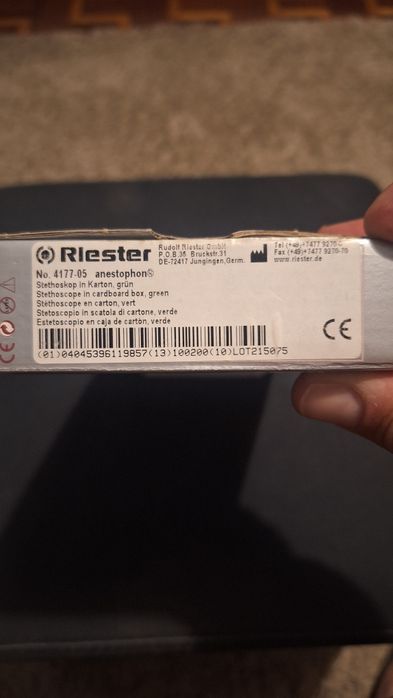 Estetoscópio Anestophon Riester Novo