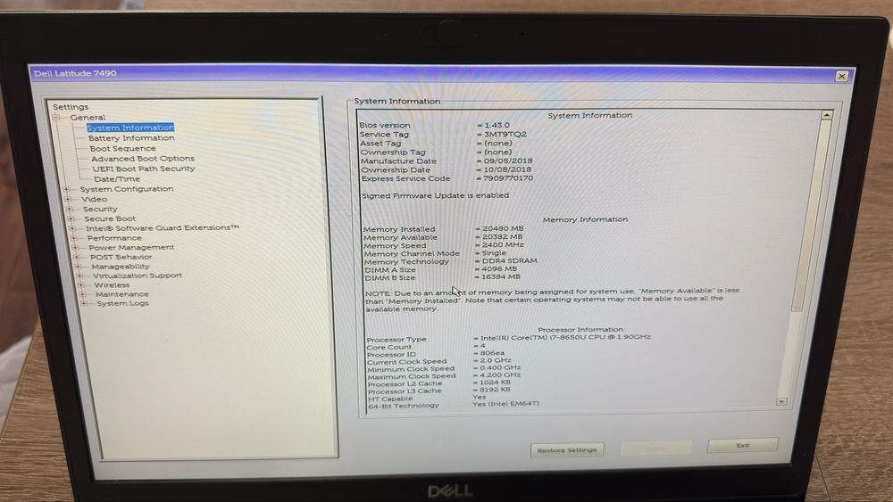 Dell 7490 i-7 16gb ram 256gb ssd m2 FHD W11 nowa org bat dell