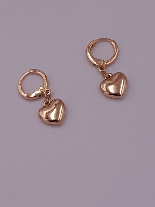 Kolczyki kółeczka z serduszkami