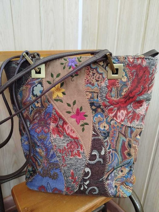 жіноча сумка ручної роботи на двох ручках гобелен вишивка