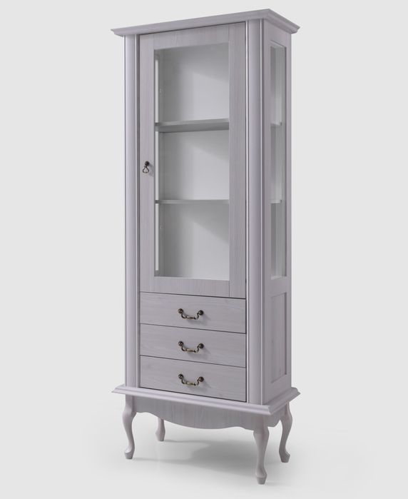 Zestaw białych lub brązowych mebli do salonu Diana, styl prowansalski