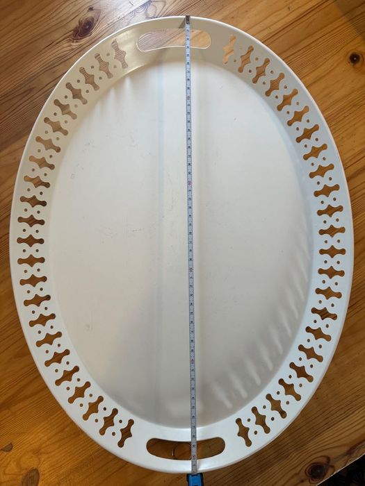 ROMANTISK. Duża Taca metalowa, biały, 52x39 cm Kraków stan dobry