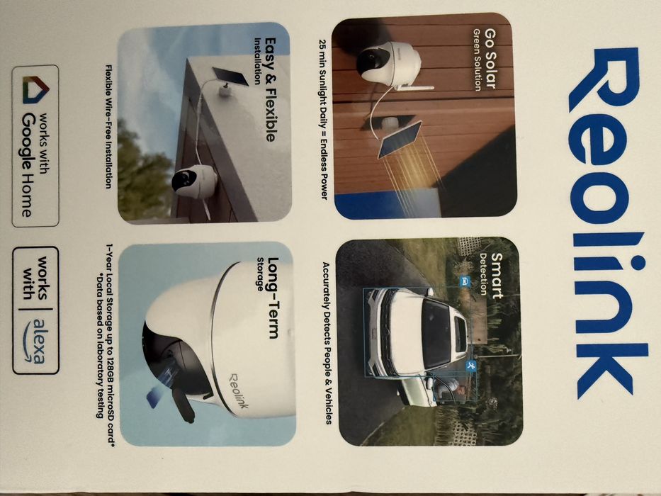 Kit Segurança 2 - Câmaras REOLINK Argus Series B420 com Painel Solar (WiFi - 3MP - Branco)