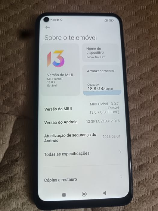 Xiaomi Redmi note 9T _128/6_em bom estado