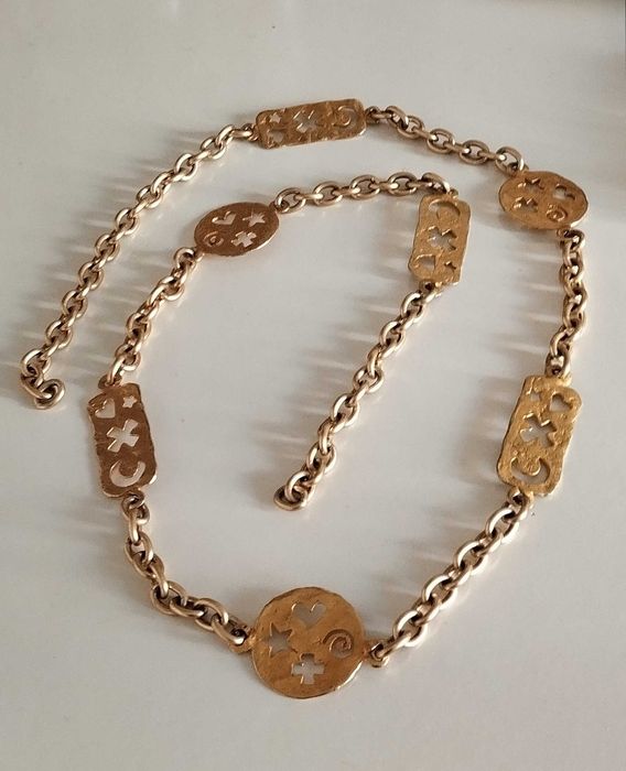 Colar corrente metal dourado velho